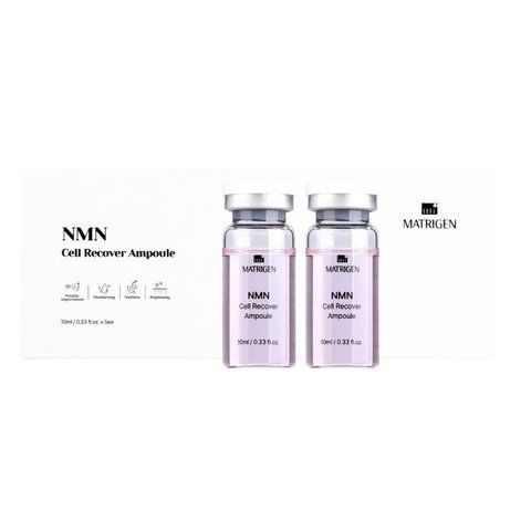 Matrigen, NMN Cell Recover Ampoule, Клітинний комплекс для омолодження, зволоження та освітлення з нікотинамід мононуклеотидом, екстрактом культур клітин камелії та женьшеню та стовбуровими клітинами , 10mlx5