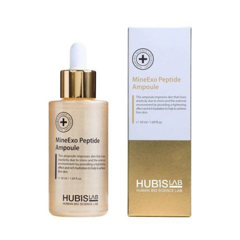 Hubislab, MineExo Peptide Ampoule, Антивікова та відновлююча сироватка-ревіталізант з екзосомами лактобатерій з рожевого цвіту зніту , ретинолом, вітаміном С та мультипептидами , 50ml