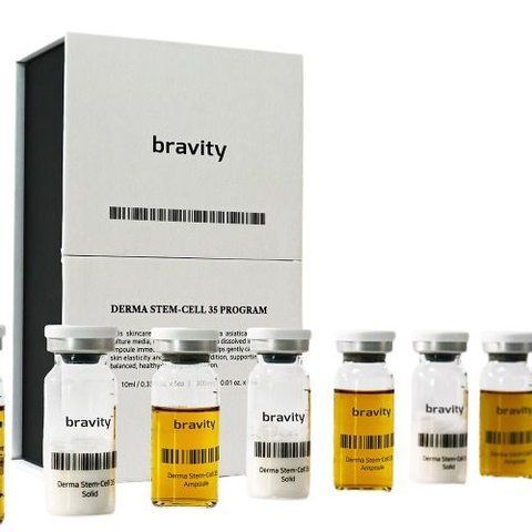 Bravity, Derma Stem Cell 35 Program, набір для інтенсивного клітиного омолодження, освітлення шкіри ,  (0.3gx10шт + Solution 50ml + 2шприци)