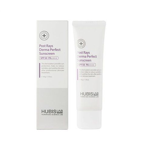 Hubislab, Post Rays Derma Perfect Sunscreen SPF50 PA++++, Сонцезахисний, регенеруючий та зволожуючий крем з SPF50 PA++++ ,50g