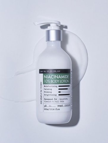 Niacinamide 10% Body Lotion, Dermafactory, лосьон для тела с ниацинамидом, 300 мл