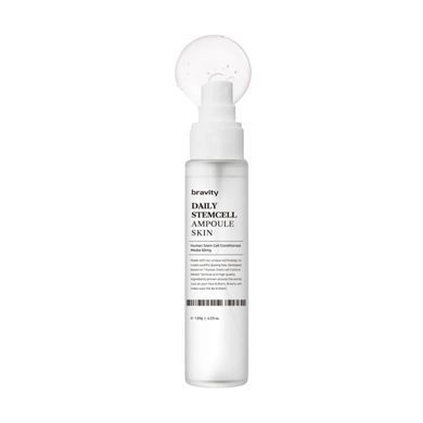 Bravity, Daily Stem Cell Ampoule Skin, Интенсивный омолаживающий, восстанавливающий и осветительный амульный-тонер со стволовыми клетками, мультивитаминами, полипептидами и ферментом лактобактерий, 120g