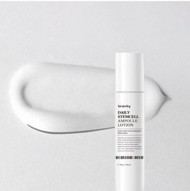 Bravity, Daily StemCell Ampoule Lotion, Інтенсивний омолоджуючий, зволожуюий та освітлюючий лосьйон і стовбуровими клітинами, мультиколагеном, поліпептидами та каскадною гіалуроновою кислотою, 100 мл