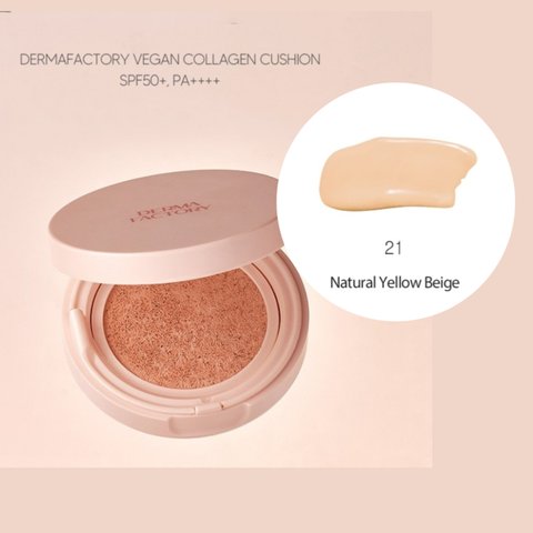 Dermafactory, Vegan Collagen Cushion ,Увлажняющий и разглаживающий кушон, 21 тон